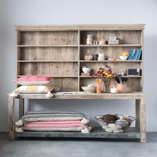 Halle Reclaimed Wood 2-Piece Hutch with Eight Shelves
