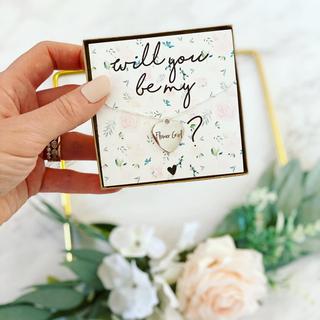 Engraved Heart Flower Girl Necklace
