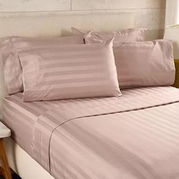 Northern Nights Wrinkle Defense Dobby Stripe Sheet Set - Color: Taupe; Size: King