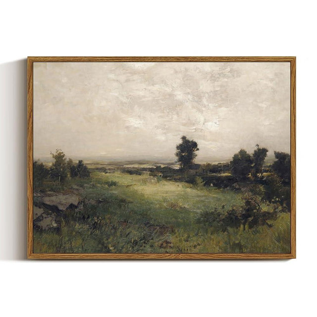 InSimSea Framed Canvas Wall Art Vintage Decor, Wilderness Landscape Painting Pictures for Bedroom Wall Decor, Vintage Wall Art for Living Room, Wall Art Farmhouse Dining Room Decor, 12"x16"