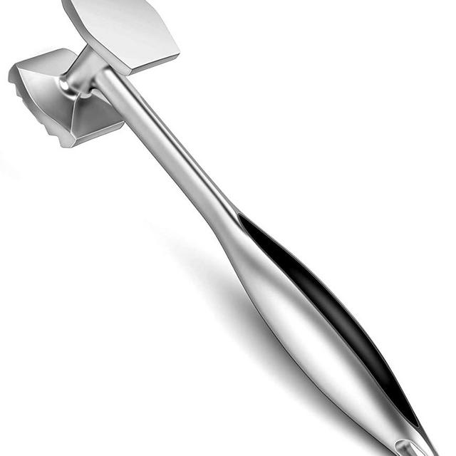 Aliglow Meat Tenderizer Hammer/Mallet Tool/Pounder For Tenderizing and Pounding Steak, Beef And Poultry. Solid Metal Construction With Comfort Grip Handle
