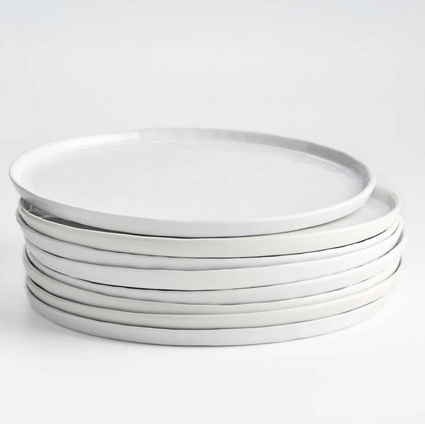 Mercer White Round Porcelain Dinner Plates, Set of 8
