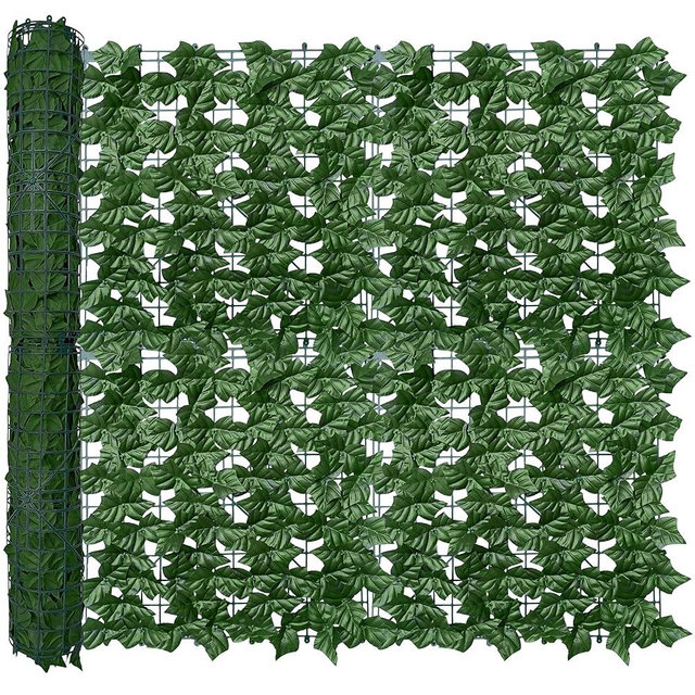 ODTORY Artificial Ivy Privacy Fence Wall Screen,40X120 in UV-Anti Faux Greenery Backdrop Ivy Vine Leaf Hedges Fence Panels for Patio, Balcony, Garden, Backyard Indoor Outdoor Green Wall Decor