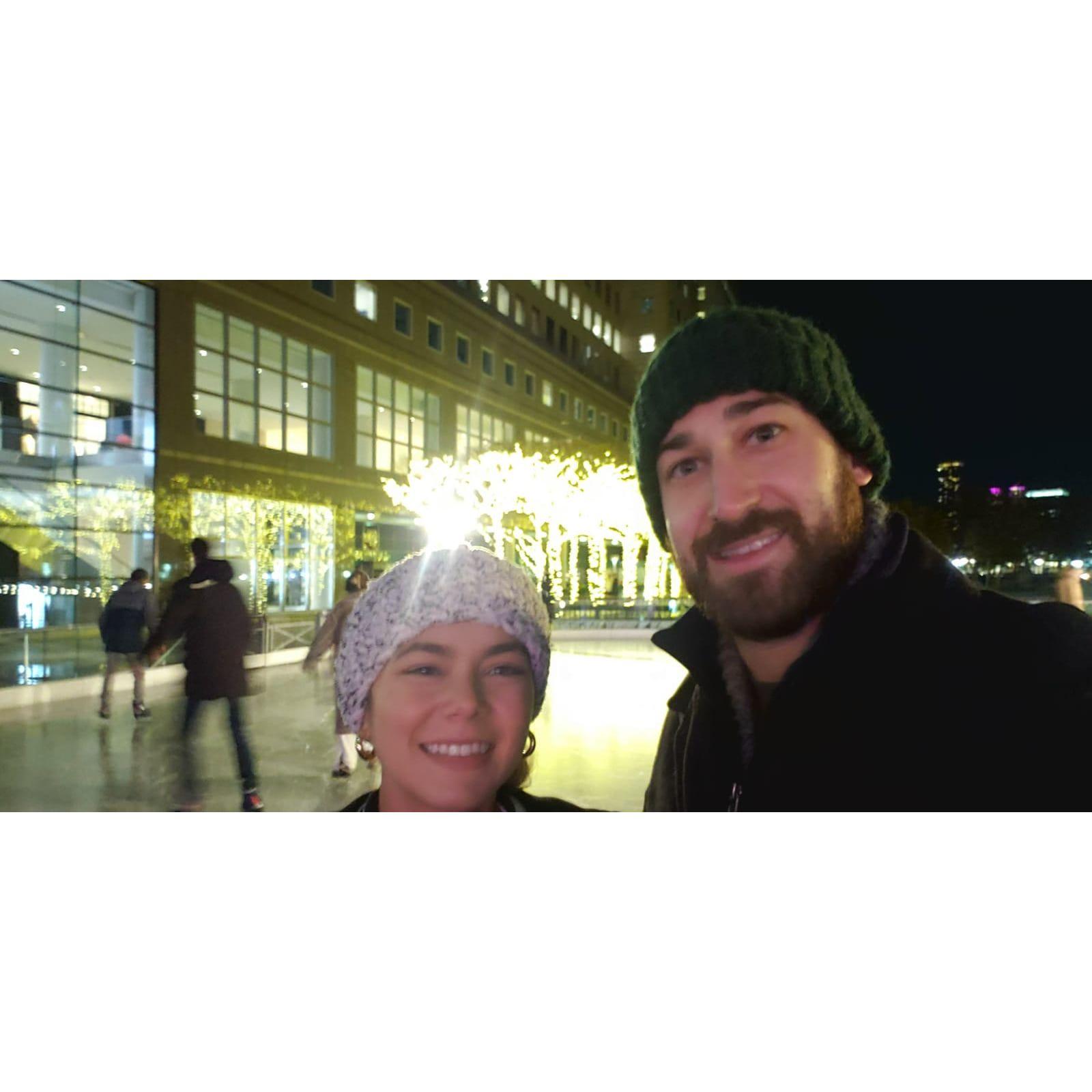 Romantic ice skating in Downtown NYC