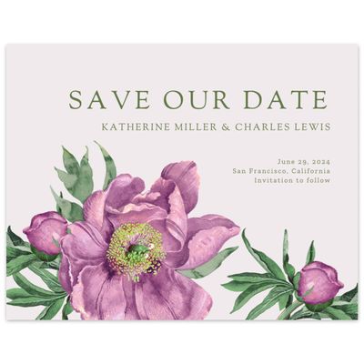 Purple Wedding Digital Save the Date - Sparrow Landscape