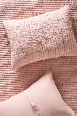 Cotton Jersey Channel-Stitch Quilted Shams, Set of 2