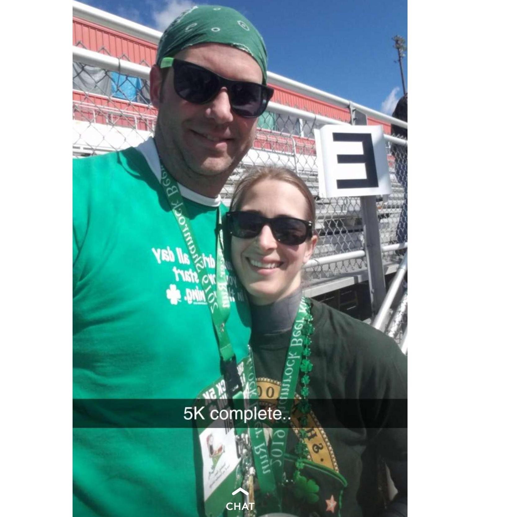 This was from a Saint-Patrick's Day 5K with beer stops along the way. Combining physical fitness with some of our favorite things!