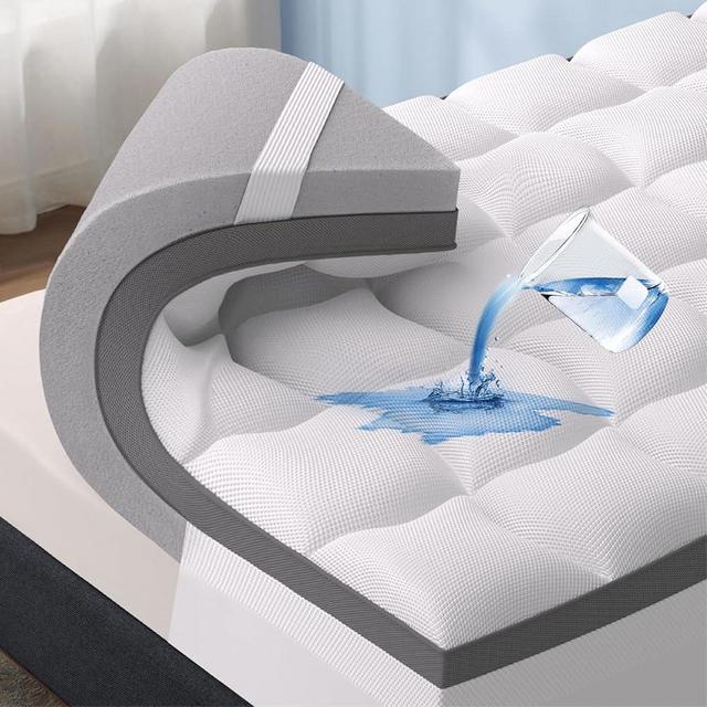 Bedsure Queen Size 4.5 Inch Memory Foam Mattress Topper, Dual Layer 2.5" Gel Memory Foam and 2" Waterproof Mattress Pad with 8-21" Deep Pocket, Cooling Pillow Top Cover for Back Pain, Medium Support