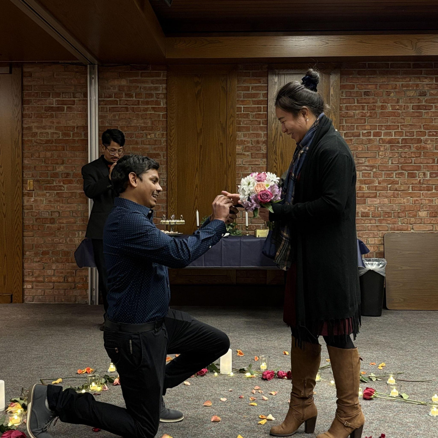 Anoop going down on one knee and proposing in the American way was quite touching.