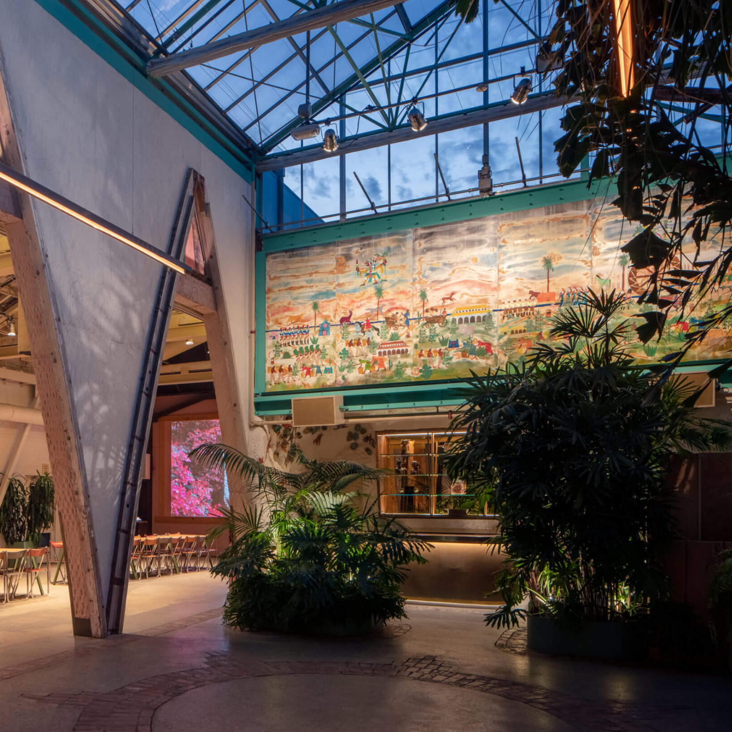 Greenhouse Courtyard at Sunset