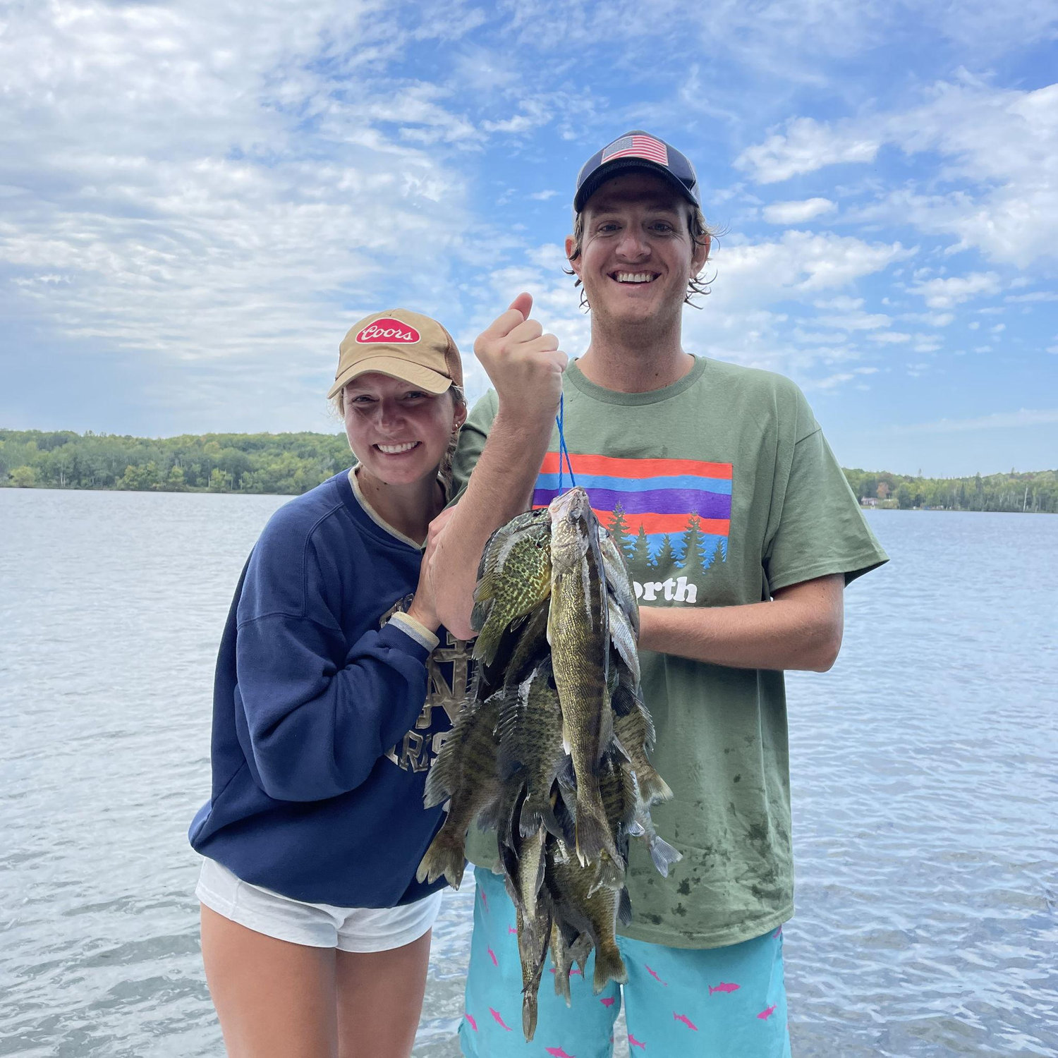 Fishing on Stanley Lake in the UP of Michigan in September 2023