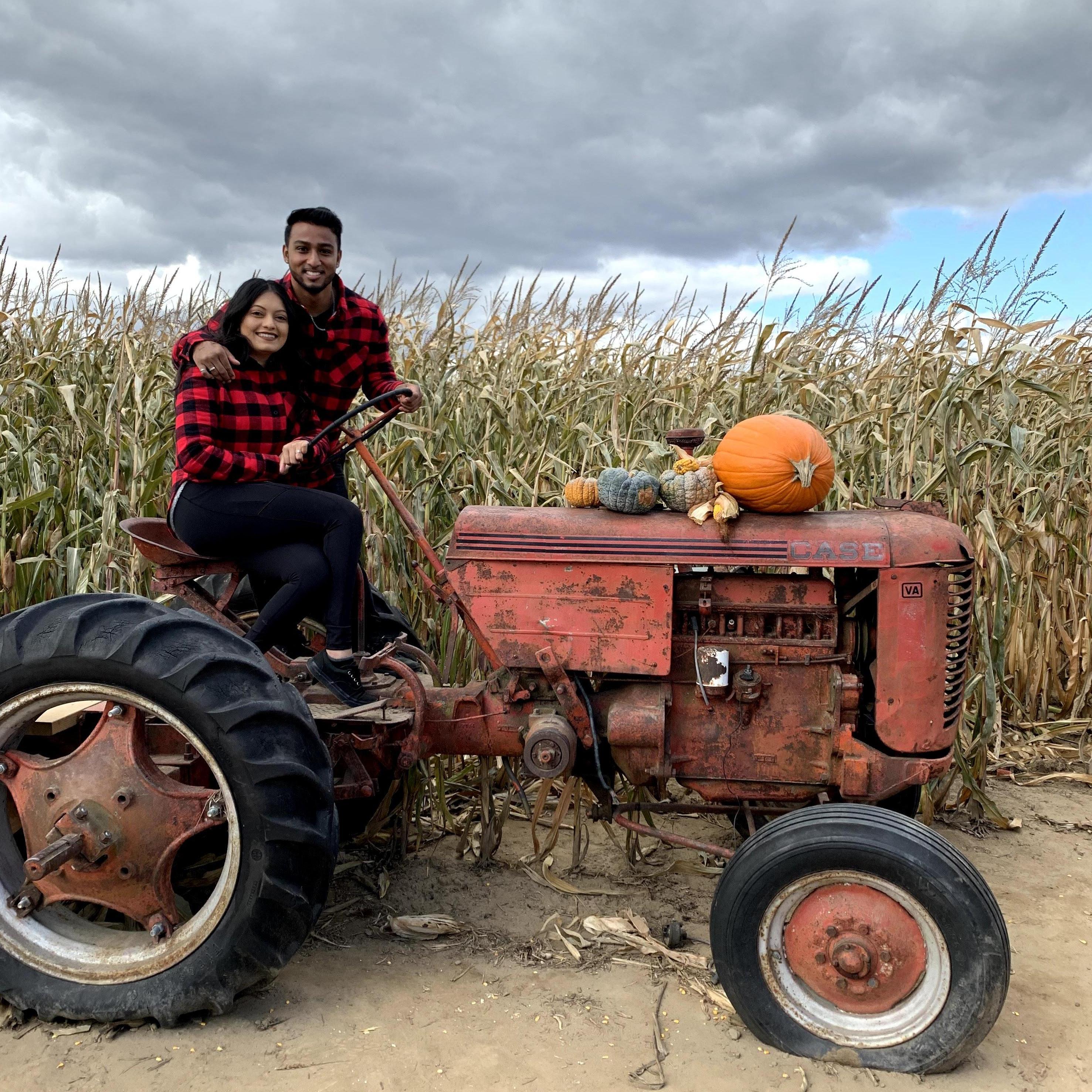 How did Farmer Trevor find his lost Hen?
He tractor down!