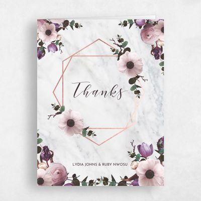 Purple Wedding Thank You - Camellia Bloom