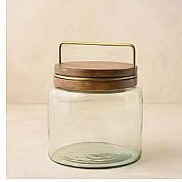 Wood with Antique Brass Canister (large)