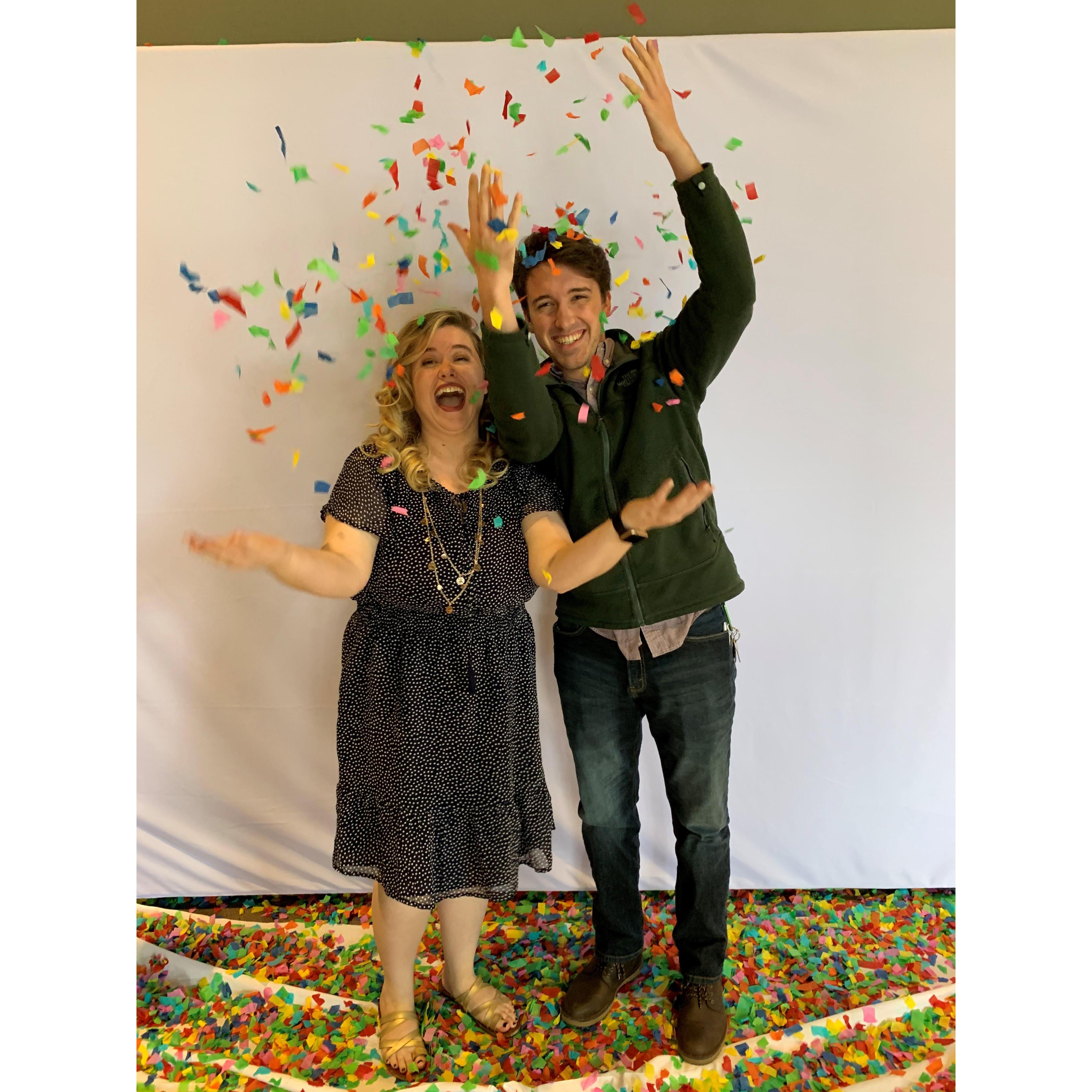 Having fun with church family.