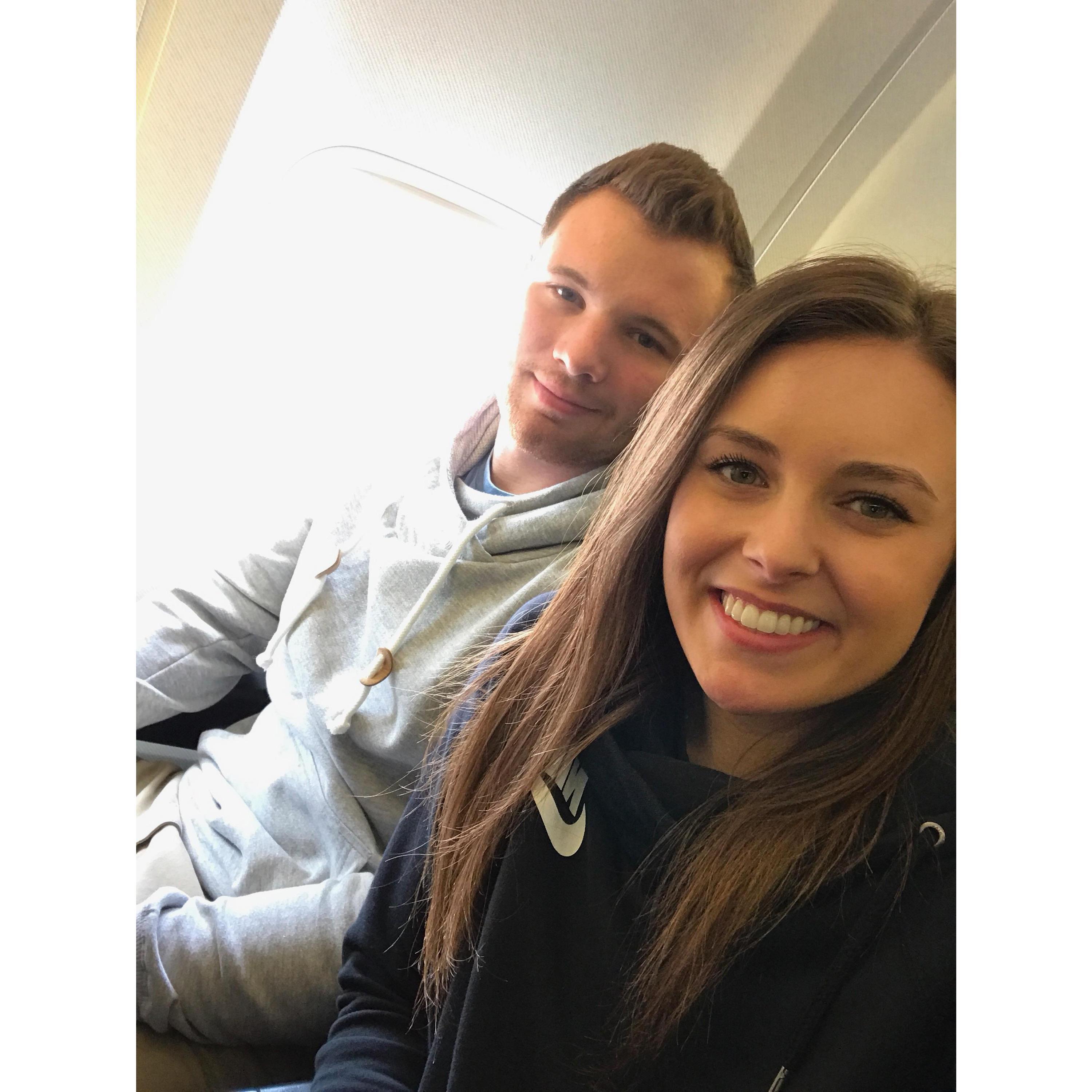 On our flight to Rome!