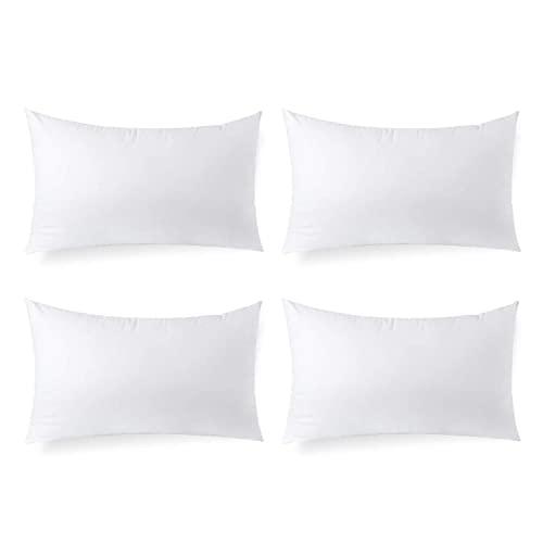 Calibrate Timing Throw Pillow Inserts, 4 Packs Hypoallergenic Lumbar Form Sham Decorative Pillows Cushion Stuffer 12 x 20 inches