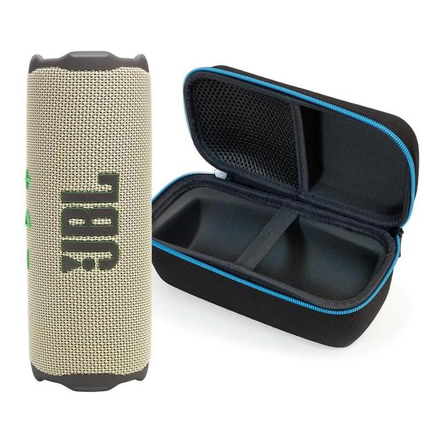 JBL Flip 7 (Sand) + Bundle with divvi! Protective Hardshell Case (Black)