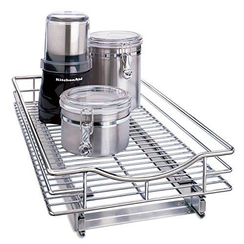 Lynk Professional 401121 Organizer Pull Out Under Cabinet Sliding Shelf, 11" W x 21" D, Chrome