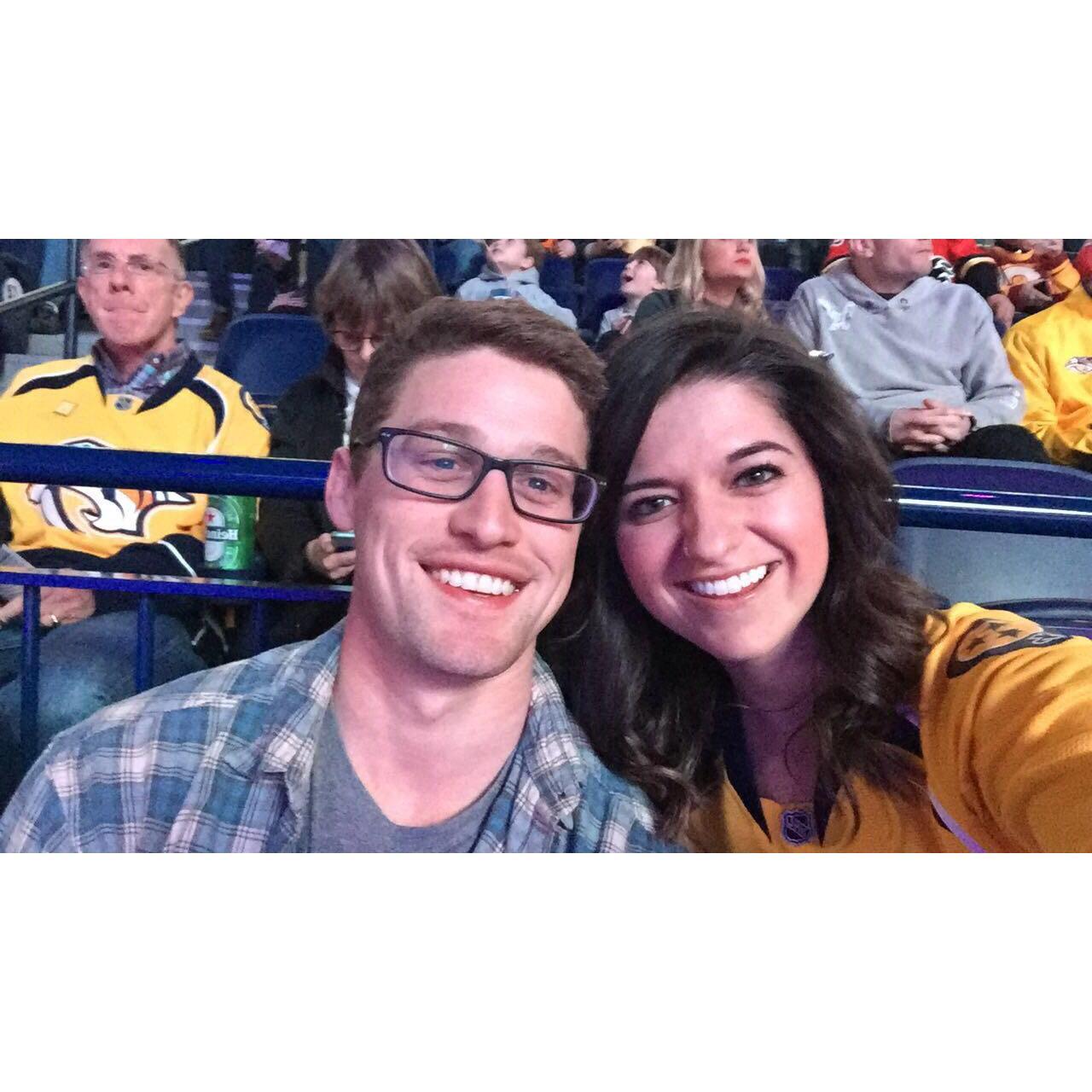 This was the night when Coby and I first told each other that we loved each other, after a Predators hockey game at a crowded bar on Broadway. ☺️