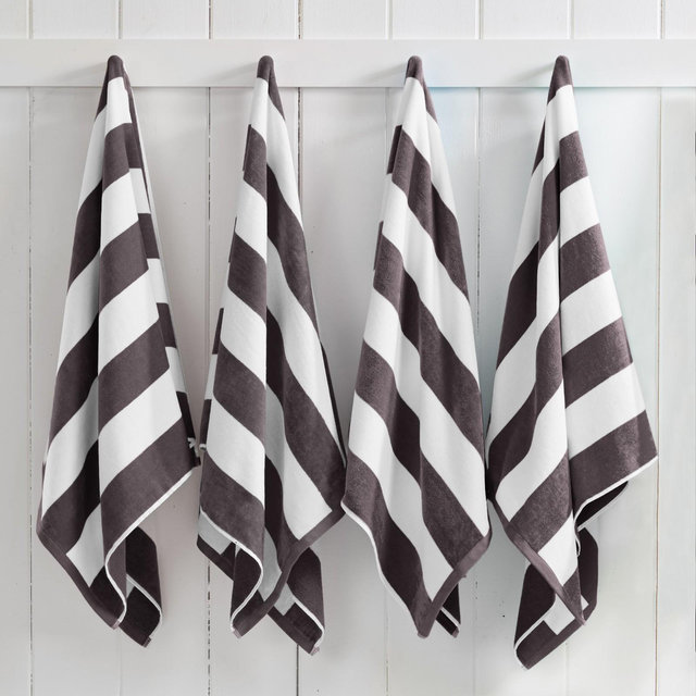 100% Cotton Cabana Striped 4 Pack Oversized Beach Towels - Great Bay Home