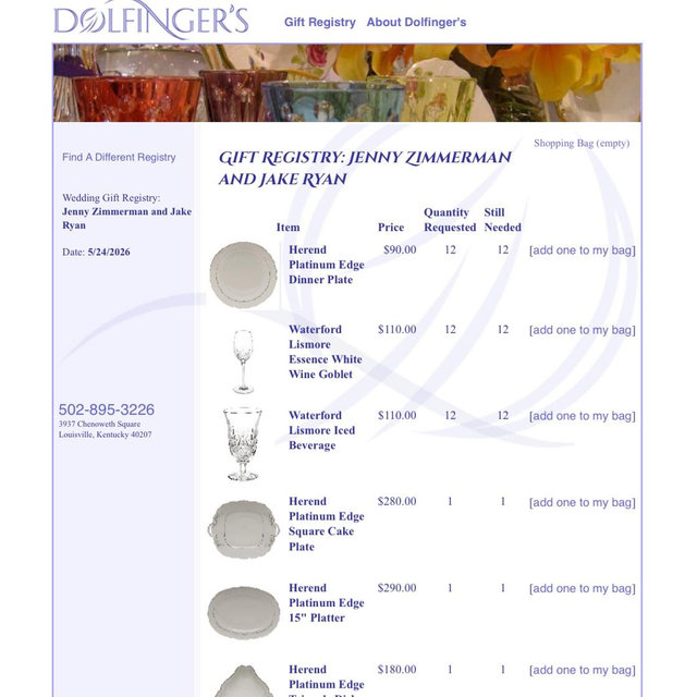 Dolfingers China and Crystal