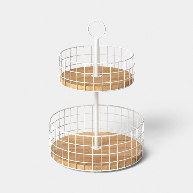 Cream Wire 2 Tier Basket - Room Essentials™