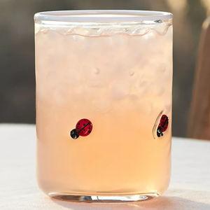 Anthropologie Icon Juice Glass - Ladybugs