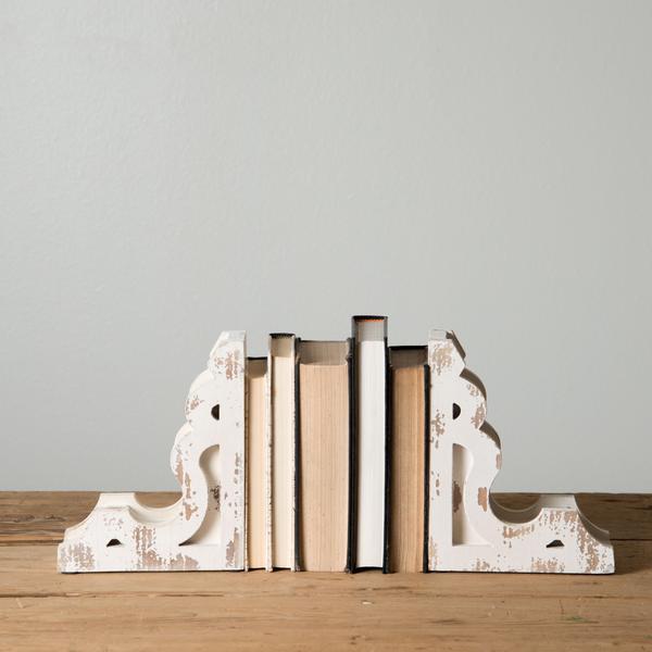 White Corbel Book Ends