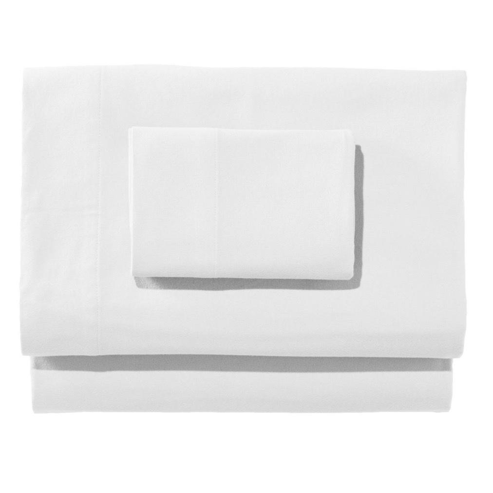 LLBean Ultrasoft Flannel Queen Sheets - White