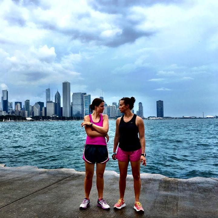 Running around Chicago.