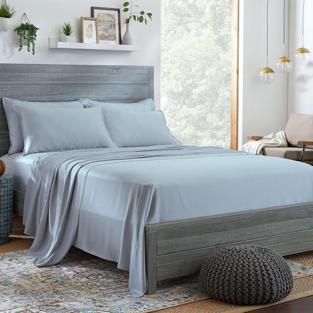 Organic Eucalyptus Bed Sheets (King, Sky Blue)