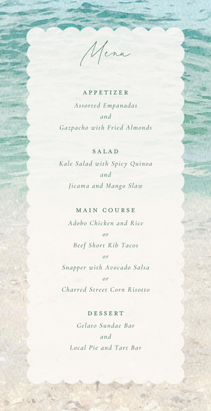 Luve | Hunter | Zola Wedding Menus