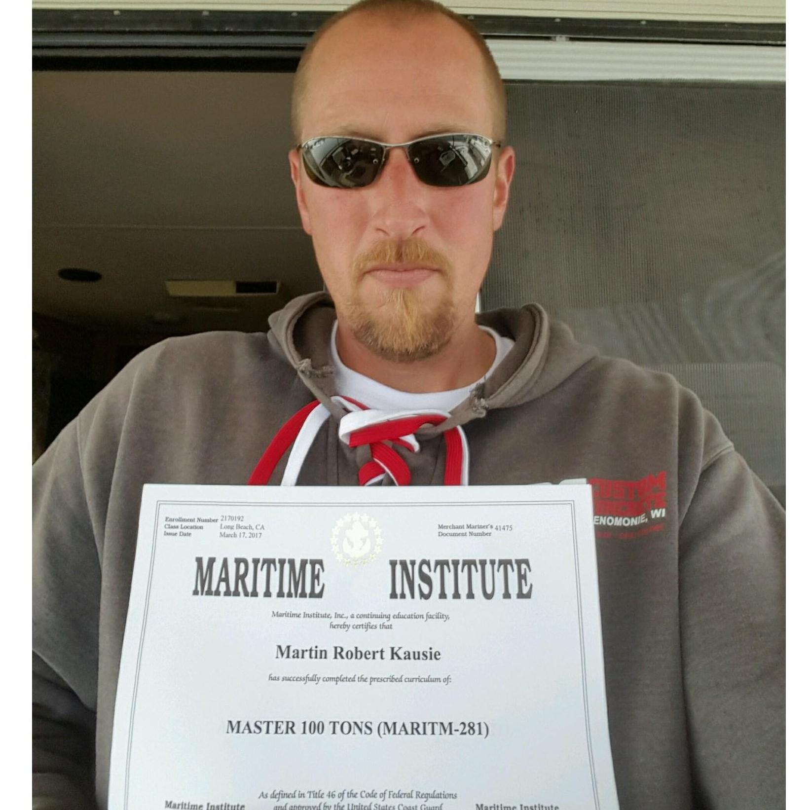 Martin got his Captain's License!