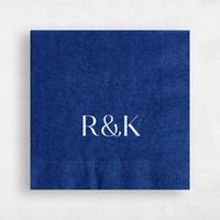Blue Wedding Napkin - Bold Initials
