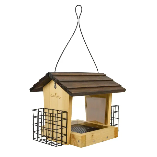 Wild Wings Cedar 3 Quarts Hopper with Suet Cages