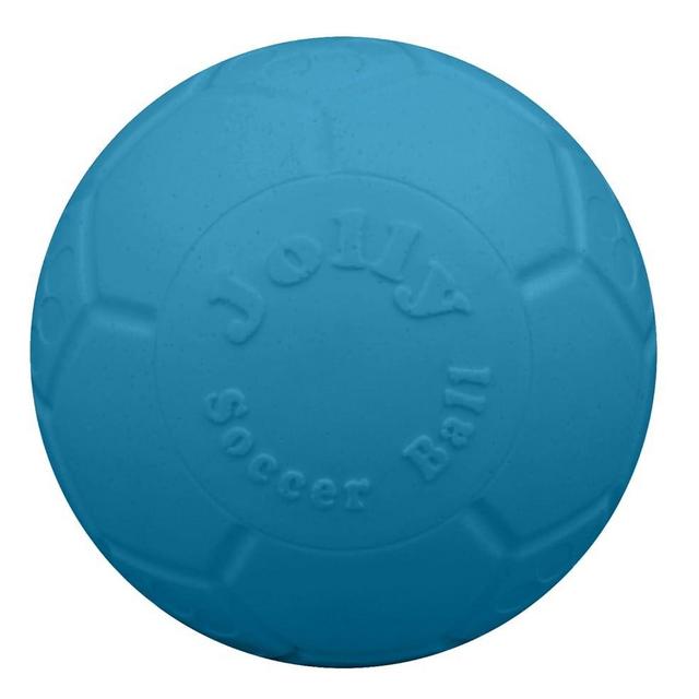 Jolly Pets Medium Soccer Ball Floating-Bouncing Dog Toy, 6 inch Diameter, Ocean Blue