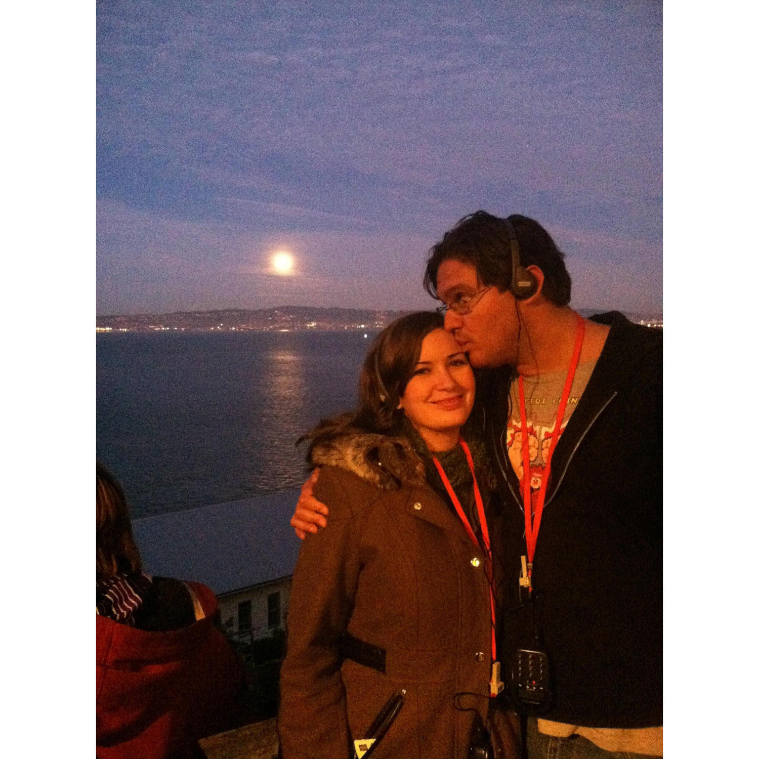 Alcatraz, during the evening trip. It was dazzling, the city lights and enormous full moon on the bay.