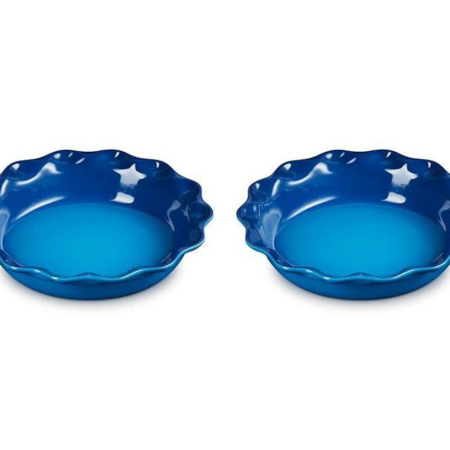 Le Creuset Stoneware Set of 2 Heritage Fluted Pie Dish, 9", Marseille