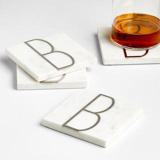 Marble Monogram Coaster, Set of 4