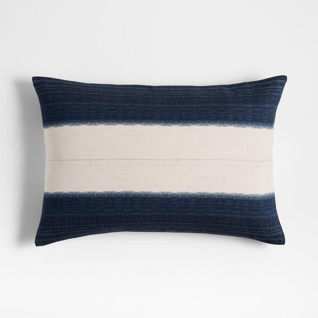 Littoral 22"x15" Two-Tone Navy Pillow with Down-Alternative Insert