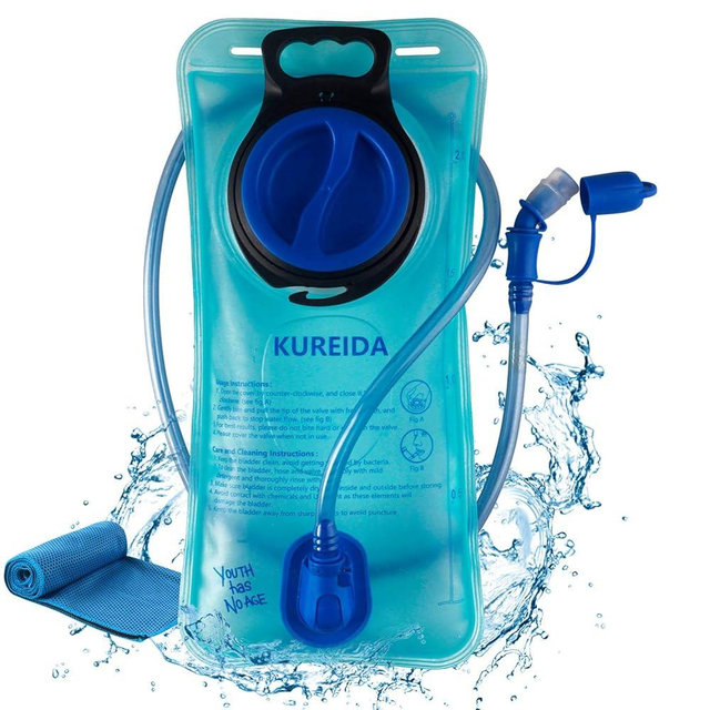 KUREIDA Hydration Bladder 2L-3L,Leak Proof Water Reservoir,BPA Free,Wide Opening, Military Water Bladder Combined with Hydration Backpacks for Biking Hiking Running Camping Climbing.