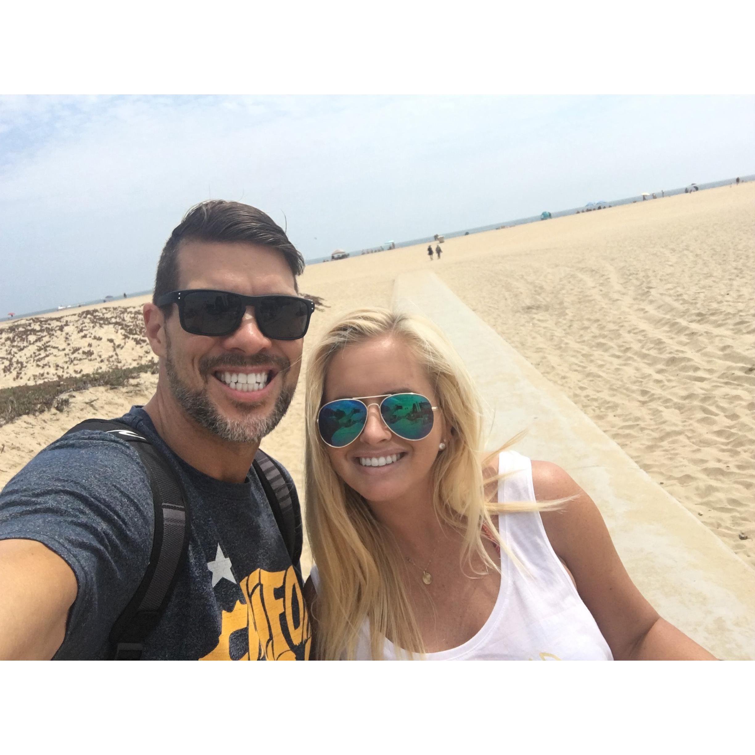 Beach Day riding bikes around Newport