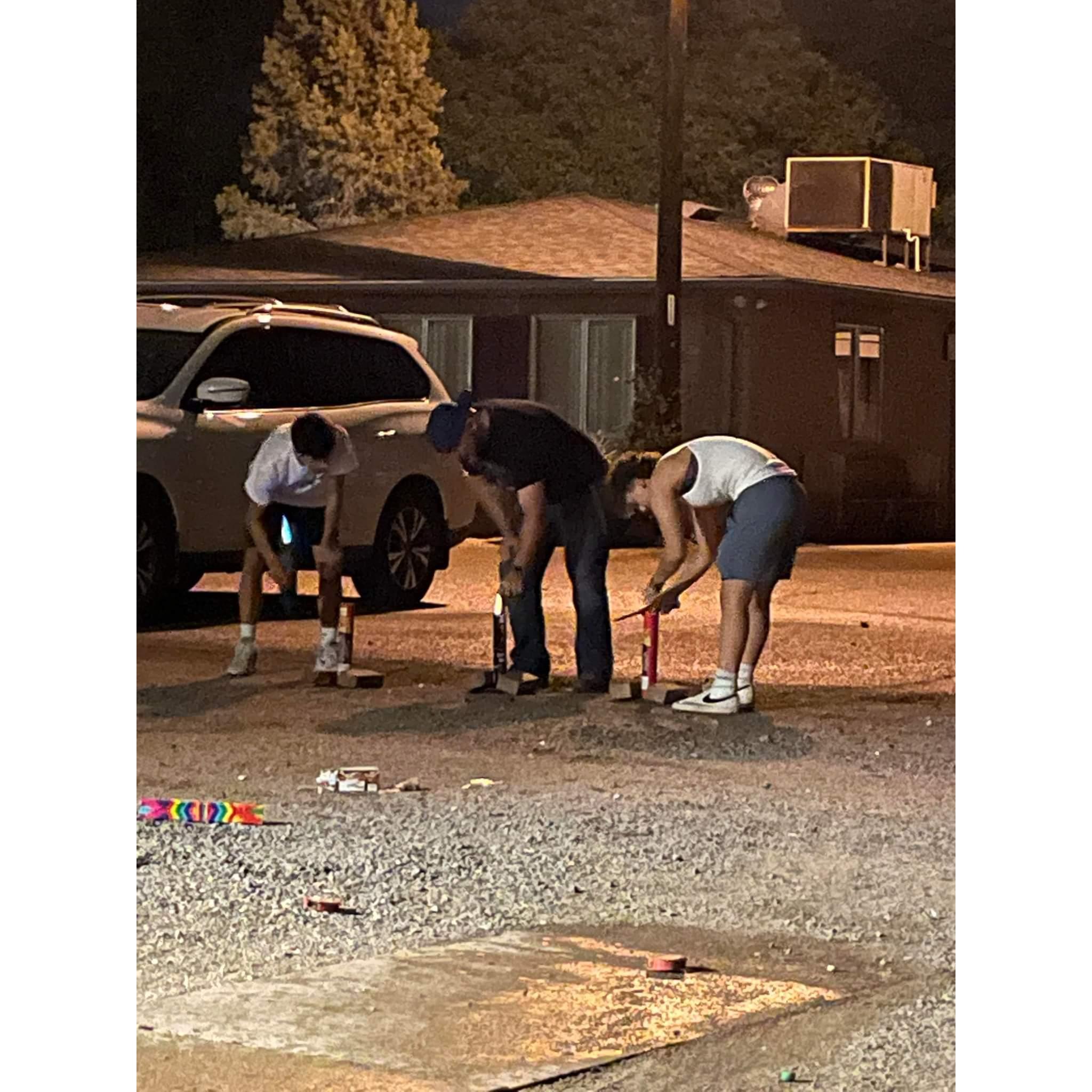 Justin being a big kid with the bigs.