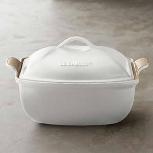 Le Creuset Heritage Stoneware Deep Covered Baker, 4 1/2-Qt., Matte White