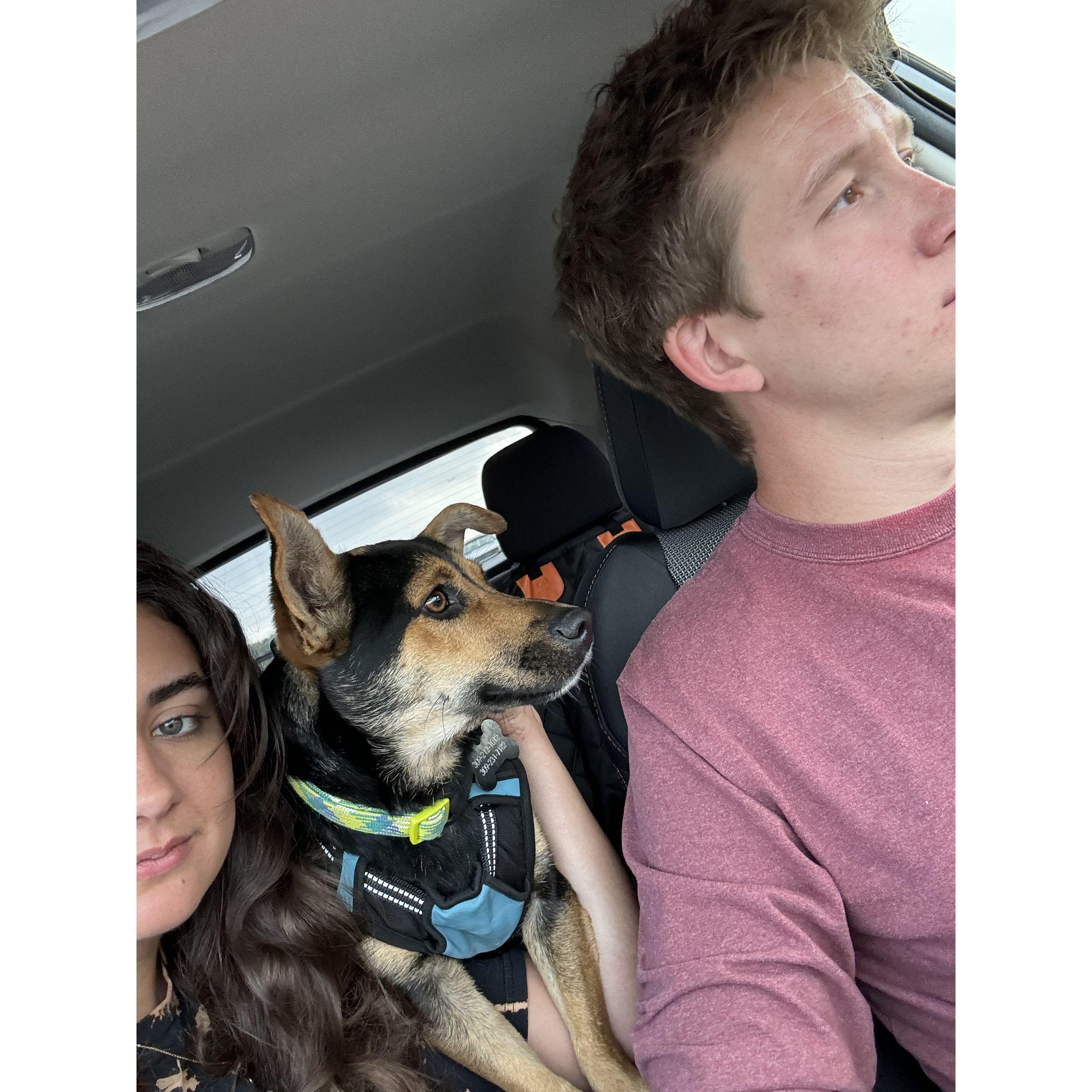 One of many road trips with Rhodes