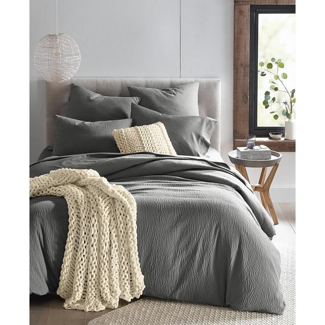 Oake Crinkle Matelasse 3-Pc.Duvet Cover Set, King, Created for Macy's