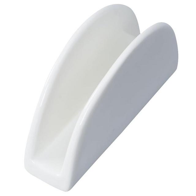 DECHOUS White Napkin Holder Ceramic: Dining Table Porcelain White Paper Napkin Holder - Small Modern Tissue Dispenser Home, Kitchen, Restaurant, Café, Cocktail or Luncheon