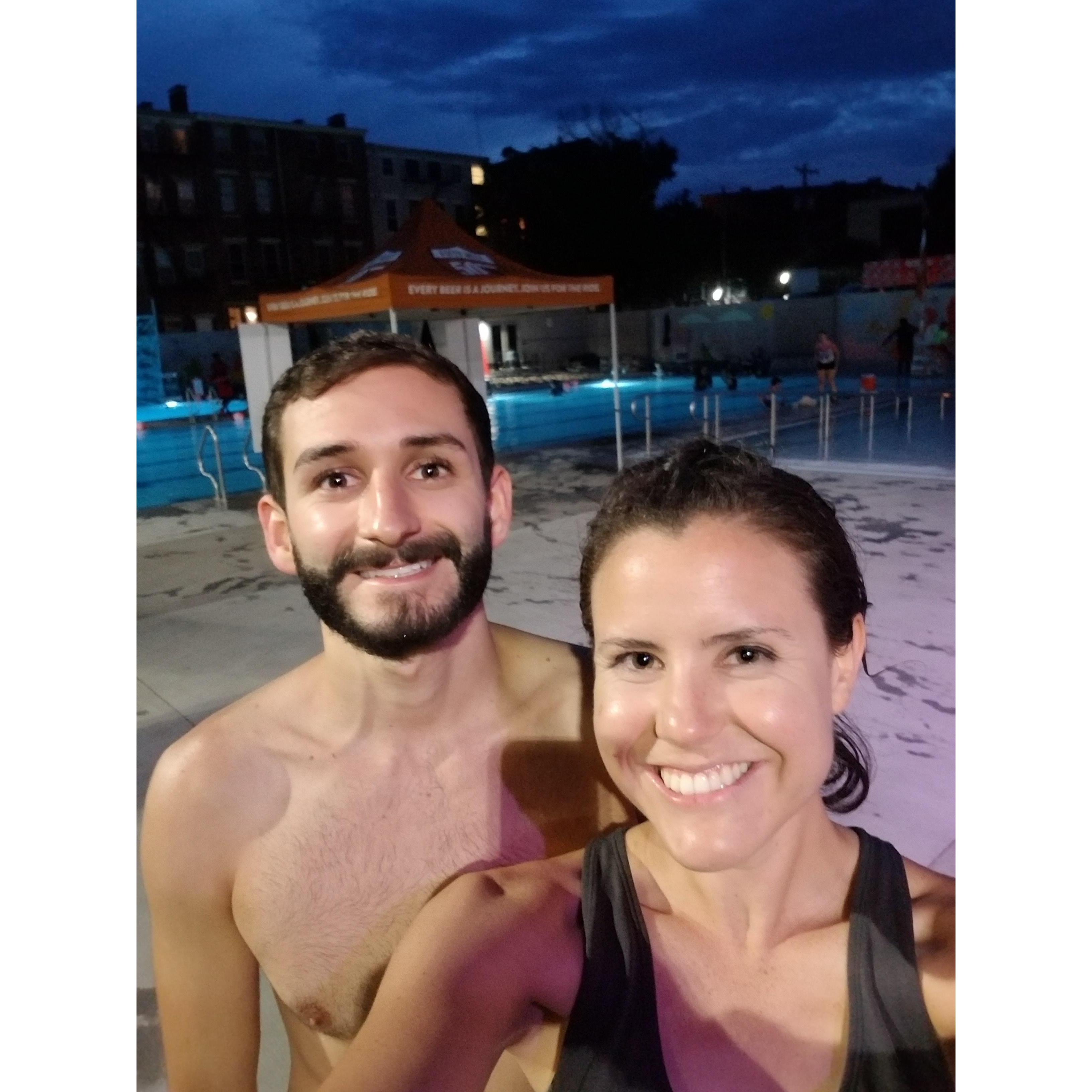 Fifty West first annual 2 mile run ended with a Swim in Ziegler Pool (Summer 2019).