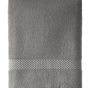Beautiful by Drew Barrymore Dobby Bath Towel, Soft 100% Cotton, Charcoal Gray